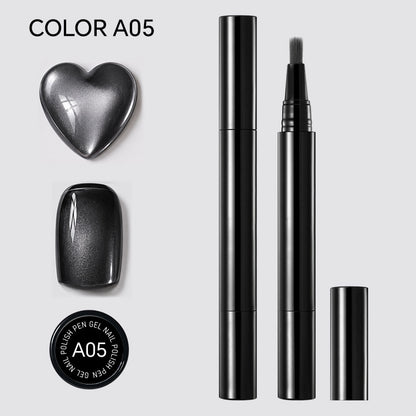 Magnetic Cat Eye Nail Polish Pen, Shimmer Glitter, 12 Colors, Easy DIY Nail Art
