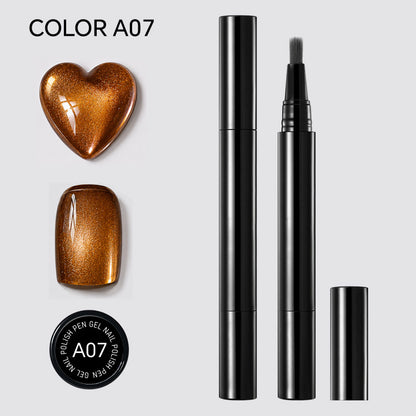 Magnetic Cat Eye Nail Polish Pen, Shimmer Glitter, 12 Colors, Easy DIY Nail Art