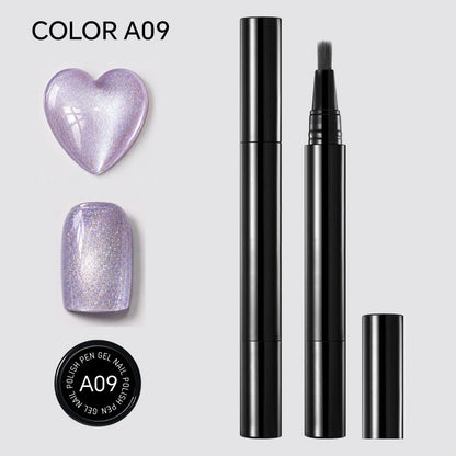 Magnetic Cat Eye Nail Polish Pen, Shimmer Glitter, 12 Colors, Easy DIY Nail Art