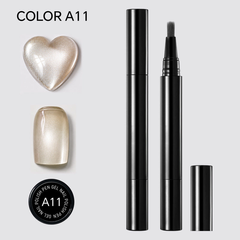 Magnetic Cat Eye Nail Polish Pen, Shimmer Glitter, 12 Colors, Easy DIY Nail Art