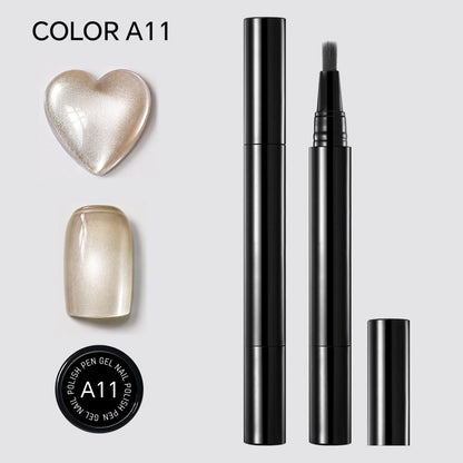 Magnetic Cat Eye Nail Polish Pen, Shimmer Glitter, 12 Colors, Easy DIY Nail Art