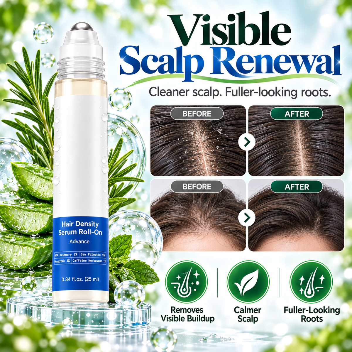 2-in-1 Hair & Brow Density Roll-On Serum
