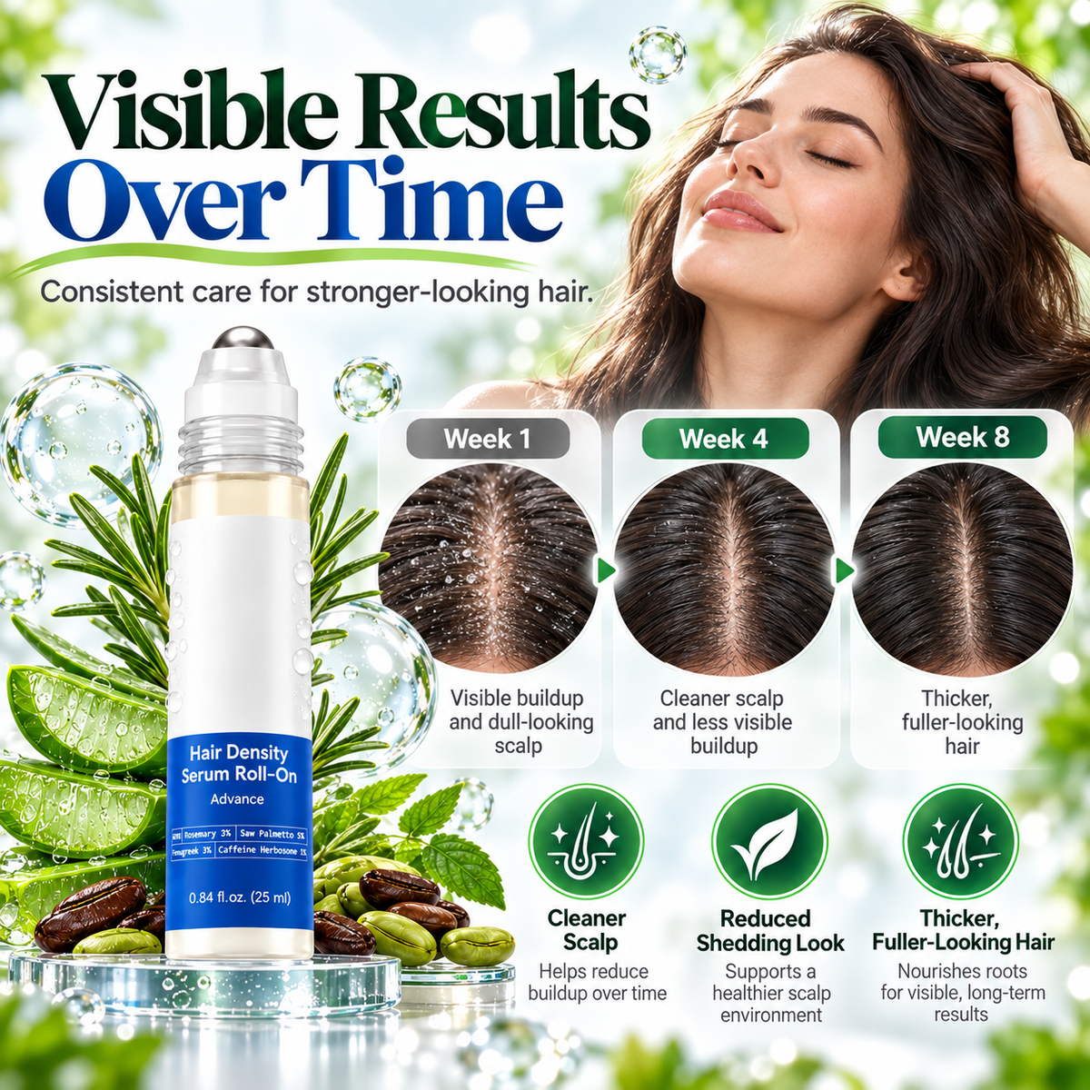 2-in-1 Hair & Brow Density Roll-On Serum