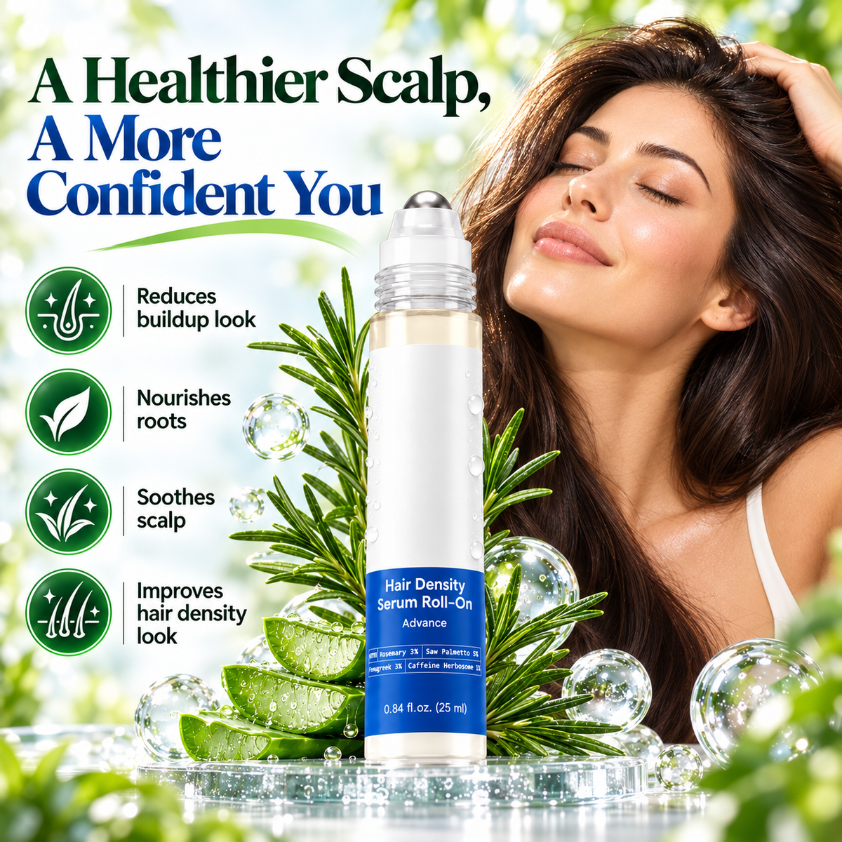 2-in-1 Hair & Brow Density Roll-On Serum