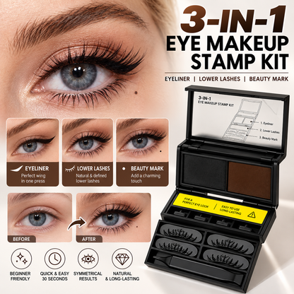 3-in-1 Eye Makeup Stamp Kit – Eyeliner, Lower Lashes & Beauty Mark