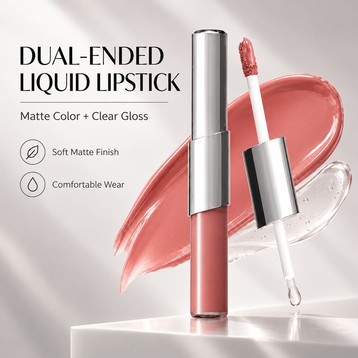 Perfect Twin Lip — Dual-Ended Liquid Lipstick with Velvet Matte Color and Glossy Shine
