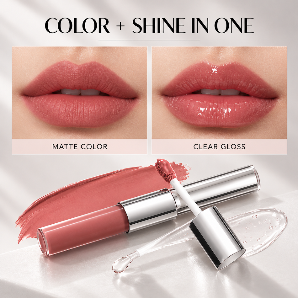 Matte and glossy lip finish comparison
