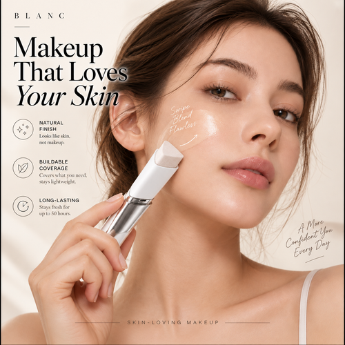 2-in-1 Color-Adapting Foundation Stick with Built-In Brush – Seamless Coverage