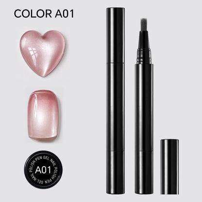 Magnetic Cat Eye Nail Polish Pen, Shimmer Glitter, 12 Colors, Easy DIY Nail Art